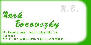 mark borovszky business card